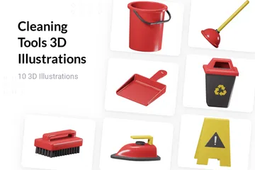Cleaning Tools 3D Illustration Pack