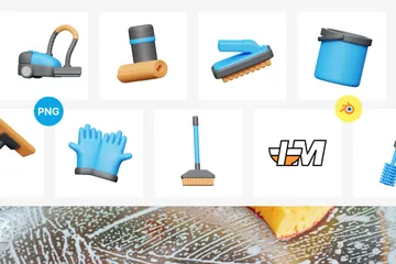 Cleaning Tools 3D Icon Pack