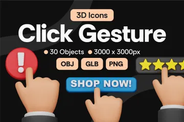 Click Gesture 3D Icon Pack