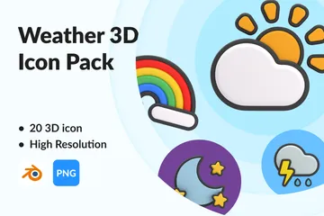 Free Clima Pacote de Icon 3D