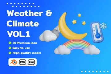 Tempo Clima Pacote de Icon 3D