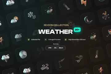 Tempo Clima Pacote de Icon 3D