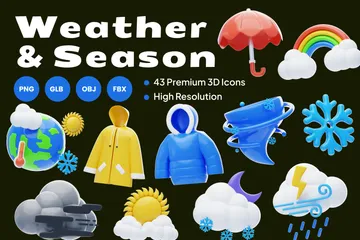 Clima e temporada Pacote de Icon 3D