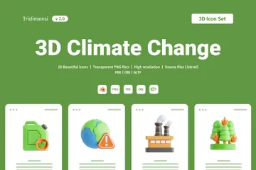 Climate Change 3D Icon Pack