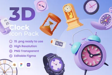 Clock 3D Icon Pack