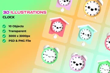 Clock 3D Illustration Pack