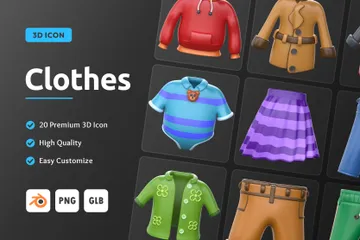 Clothes 3D Icon Pack