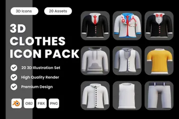 Clothes 3D Icon Pack