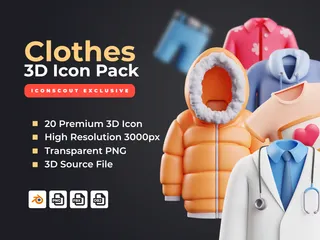 Clothes 3D Icon Pack