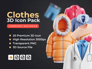 Clothes 3D Icon Pack