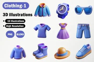Clothing 1 3D Icon Pack