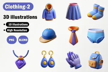 Clothing 2 3D Icon Pack