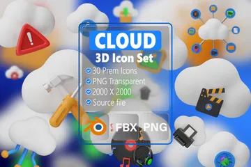 Cloud 3D Icon Pack