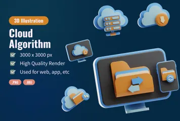 Cloud Algorithm 3D Icon Pack