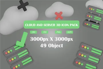 Cloud And Server 3D Icon Pack