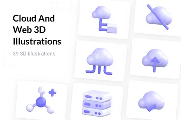 Cloud And Web 3D Icon Pack