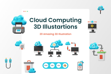 Cloud Computing 3D Illustration Pack