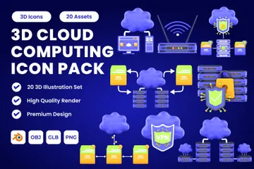 Cloud Computing 3D Icon Pack