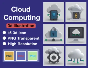 Cloud Computing 3D Icon Pack