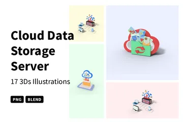 Cloud Data Storage Server 3D Icon Pack