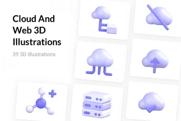 Nuage et Web Pack 3D Icon