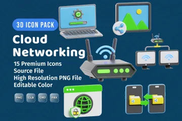 Cloud Networking 3D Icon Pack