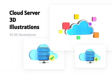 Cloud Server 3D Illustration Pack
