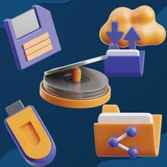 Cloud Storage 3D Icon Pack