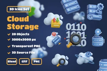 Cloud Storage 3D Icon Pack