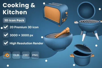 Cocina y cocina Paquete de Icon 3D