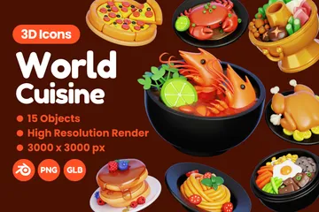 Cocina mundial Paquete de Icon 3D