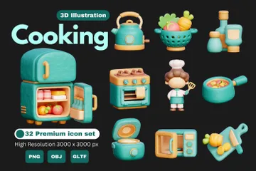 Cocinando Paquete de Icon 3D