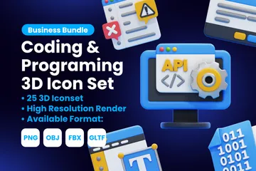 Codificação e programação Pacote de Icon 3D