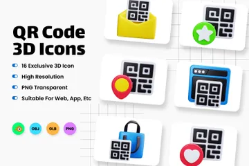 Código QR Pacote de Icon 3D