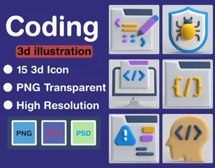 Coding 3D Icon Pack