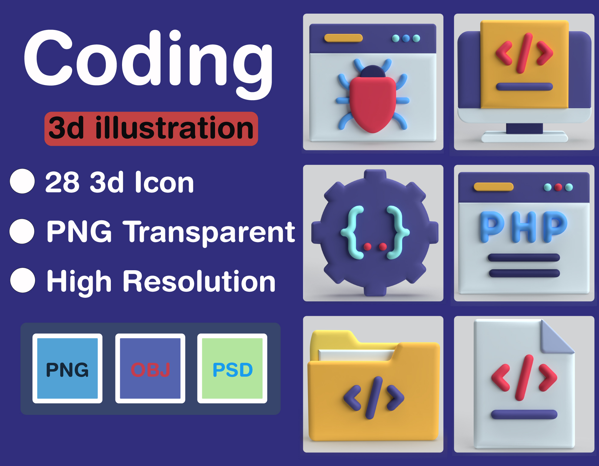 Coding 3D Illustration Pack - 28 Design & Development 3D Illustrations ...