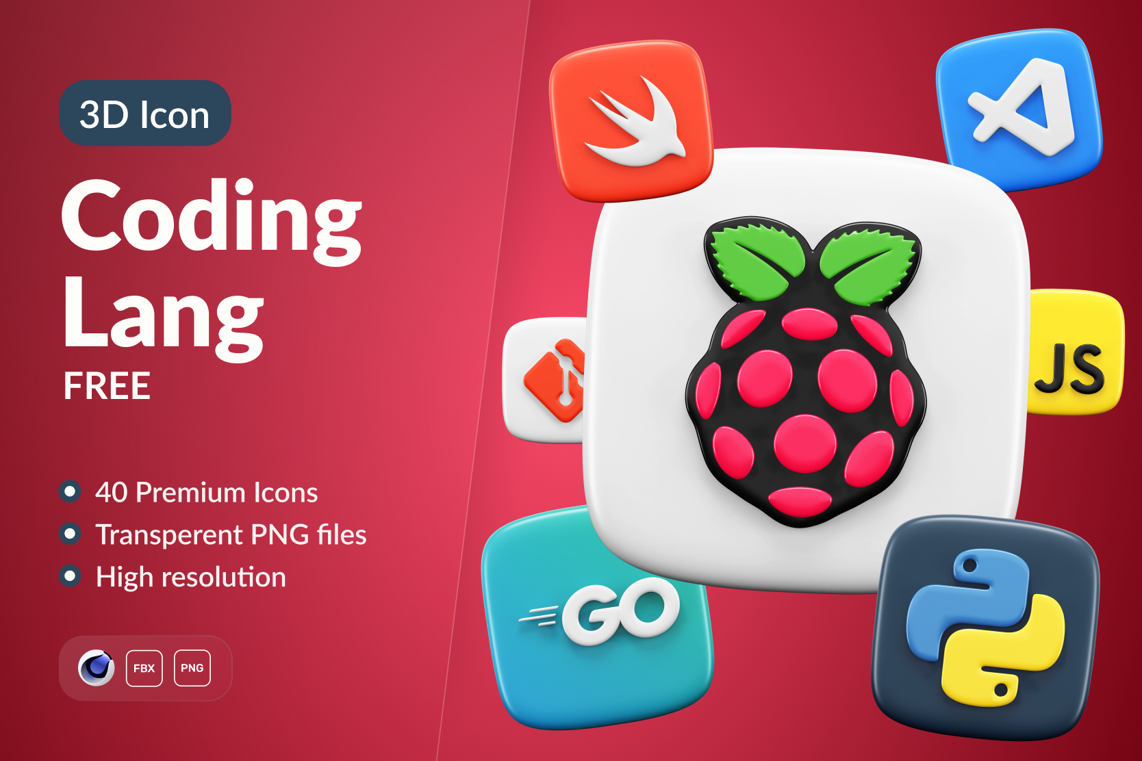 Free Coding Lang 3D Icon Pack - 40 Free Download Logos 3D Icons | IconScout