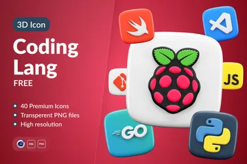 Free Coding Lang 3D Icon Pack