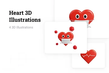 Cœur Pack 3D Illustration