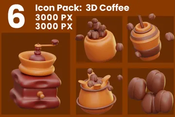 コーヒー 3D Iconパック