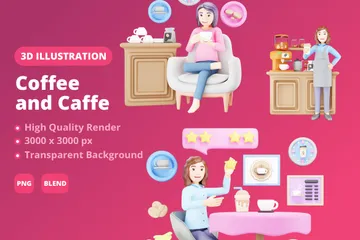 Coffee And Cafe Vol II 3D Illustration Pack