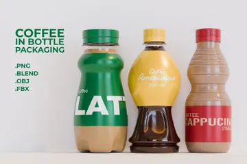 Coffee In Bottle Packaging 3D Icon Pack