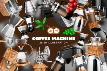 Coffee Machine 3D Icon Pack
