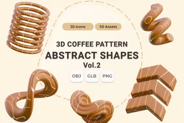 Coffee Pattern Abstract Shapes Vol 2 3D Icon Pack