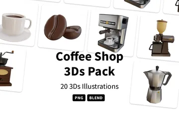コーヒーショップ 3D Iconパック