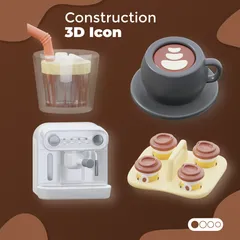 커피 샵 3D Icon 팩