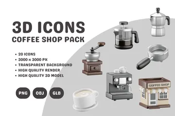 COFFEE SHOP 3D Icon Pack