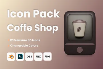 Coffee Shop 3D Icon Pack