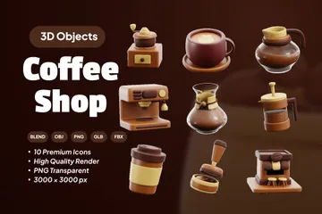 Coffee Shop 3D Icon Pack