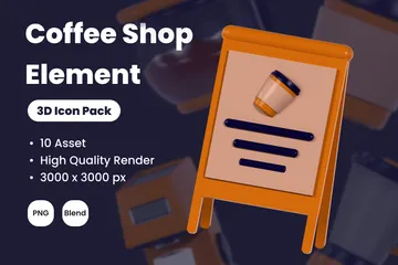 Coffee Shop 3D Icon Pack